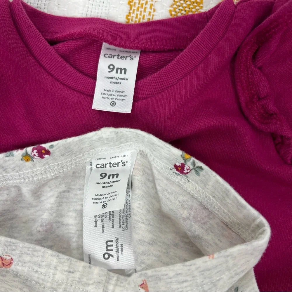 Toddler Girl Carter's 2-Piece Fox Tee & Floral Legging Set 9M‎